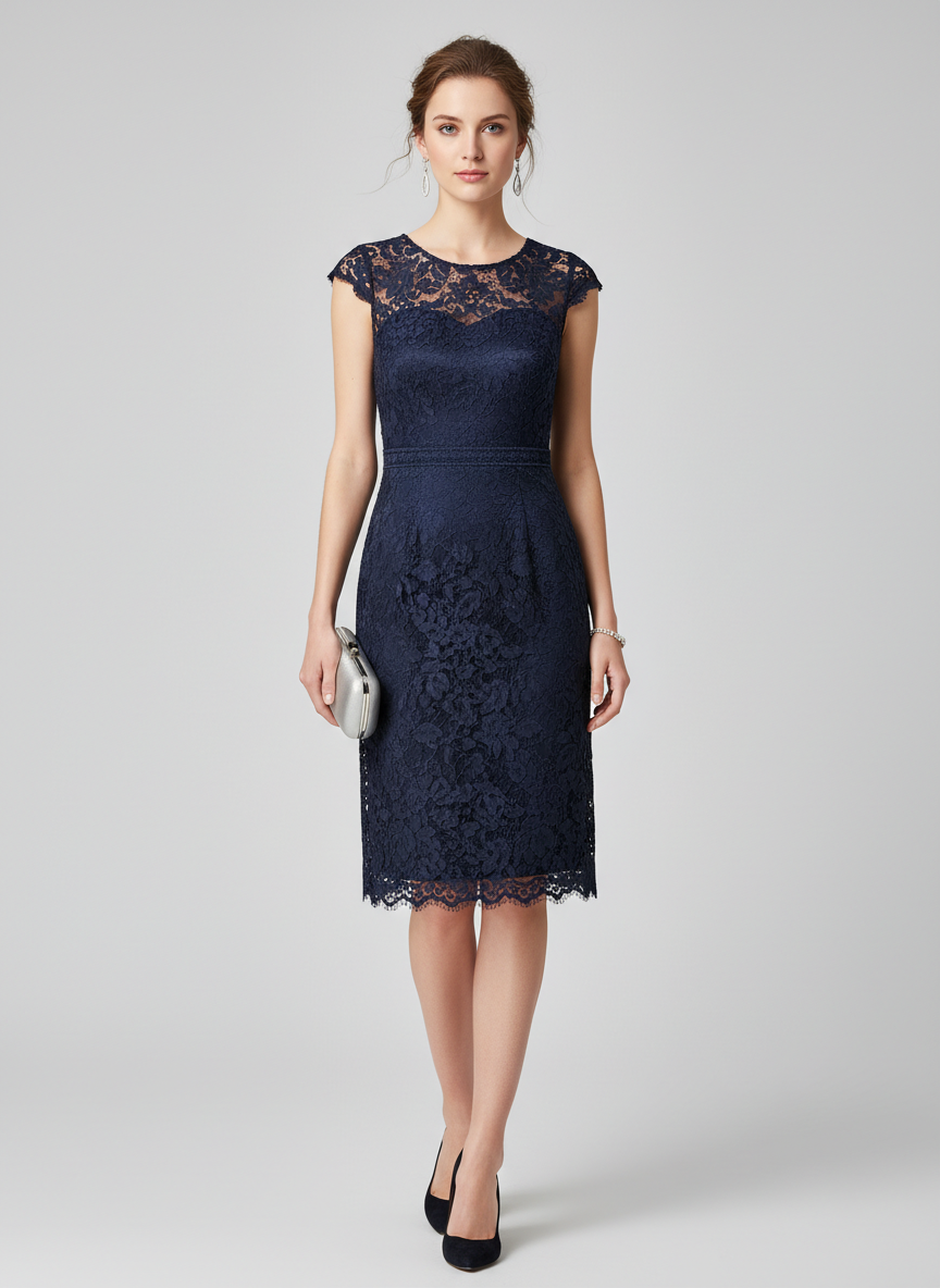 Lumina Lace Overlay Cocktail Dress