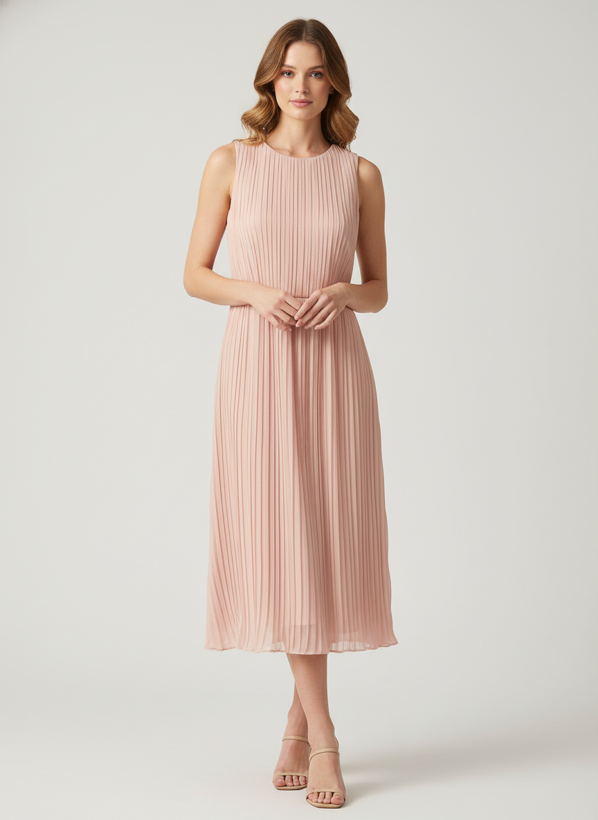 Aura Pleated Chiffon Midi