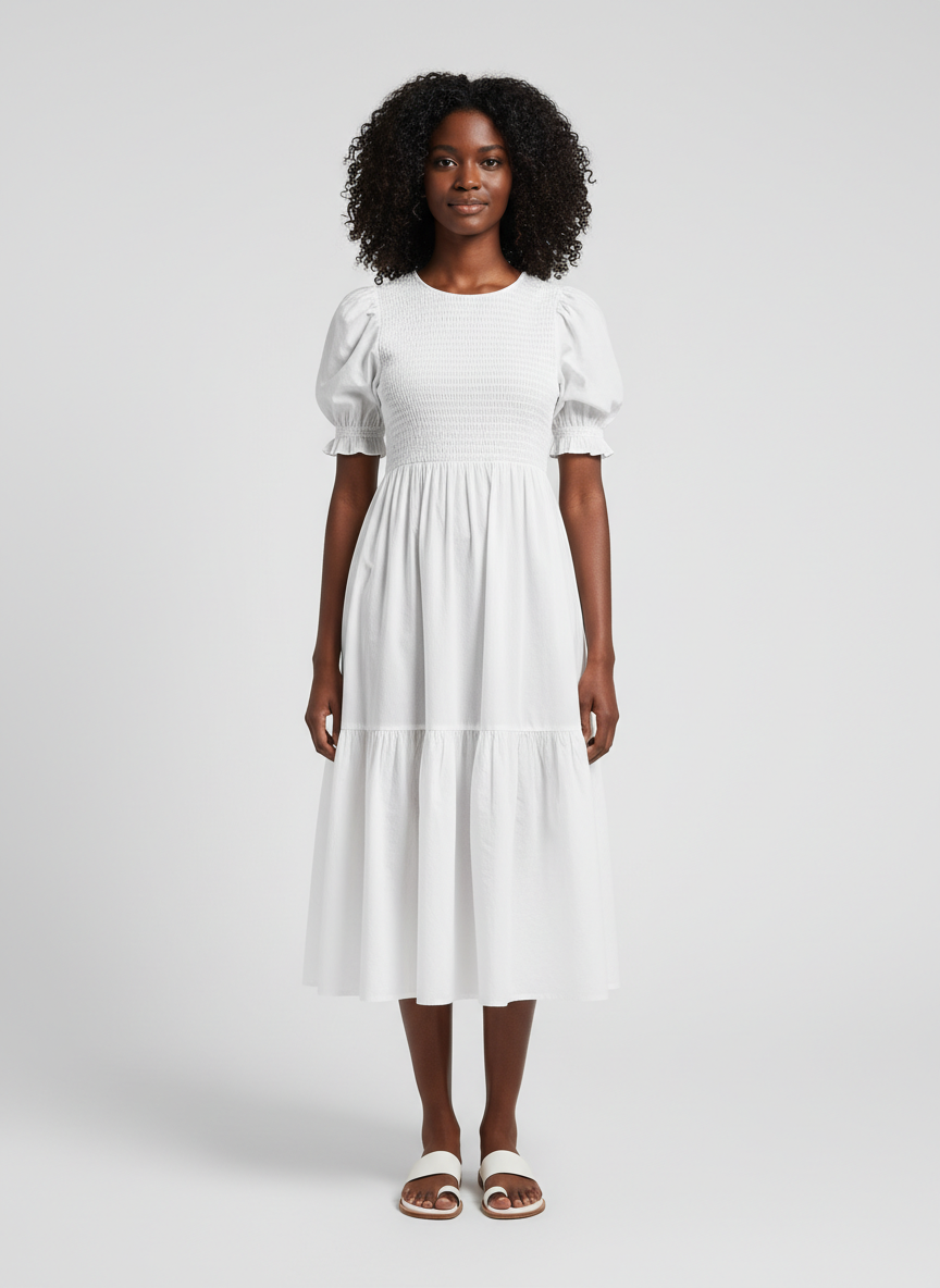Lumina Smocked Cotton Midi