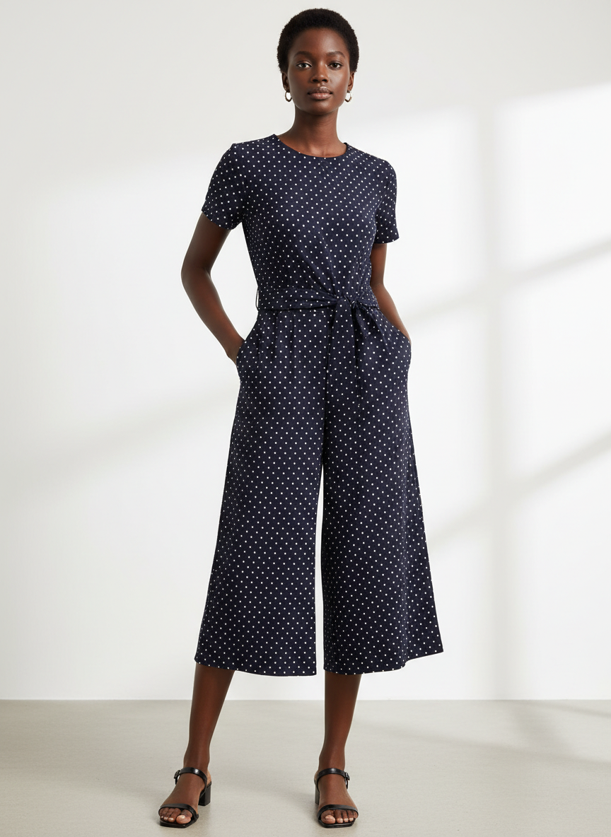 Lumina Tie-Front Culotte Jumpsuit