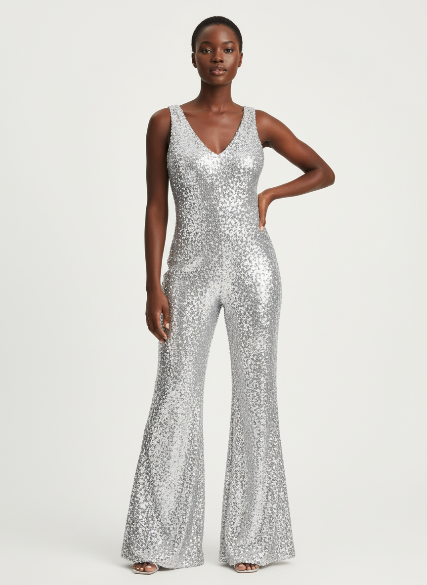 Aura Sequin Flared Jumpsuit