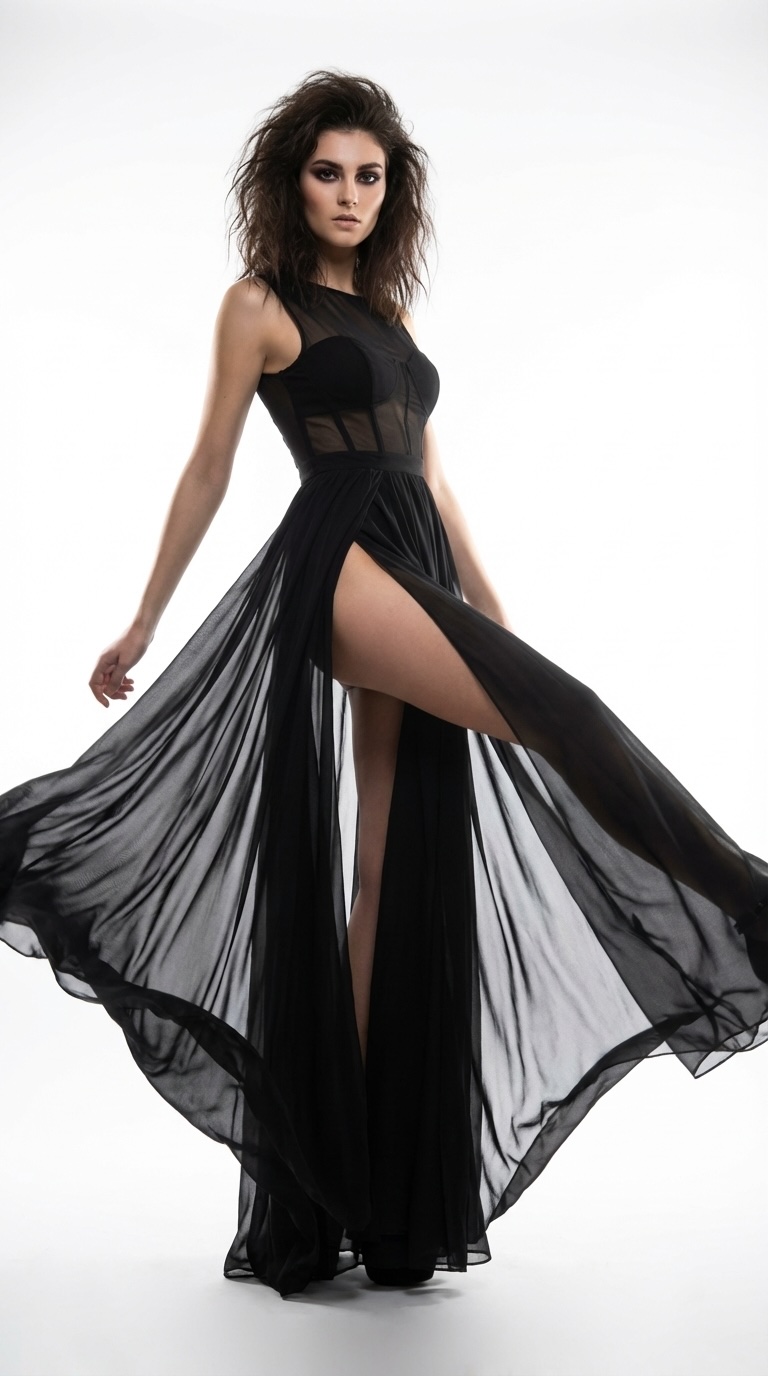 High Slit Chiffon Gown
