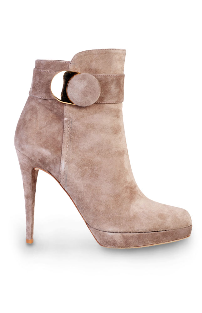 Mayflower Brown Microsuede Stiletto Mid-Calf Boot