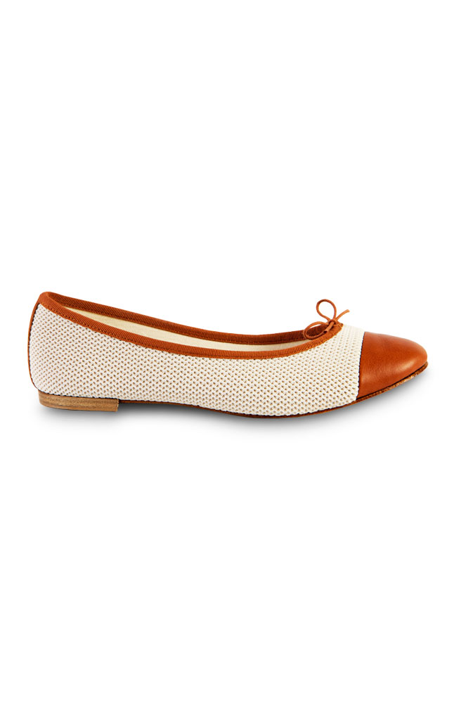 Mayflower White  &   Brown Patent Leather Flats