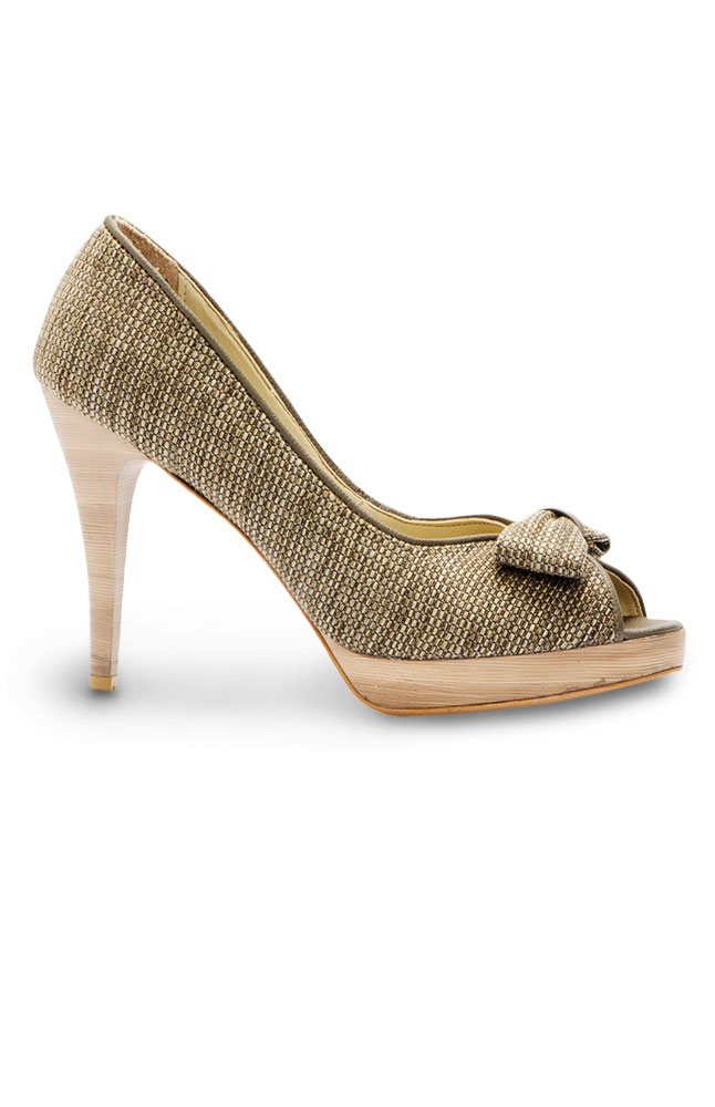 Mayflower Brown Fabric Stiletto Pumps