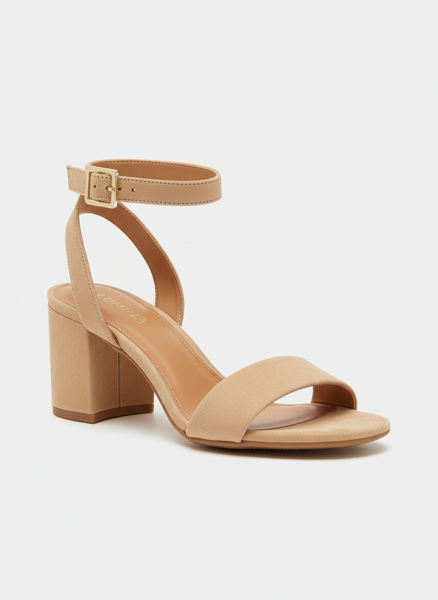 Lumina Suede Block Heel Sandal