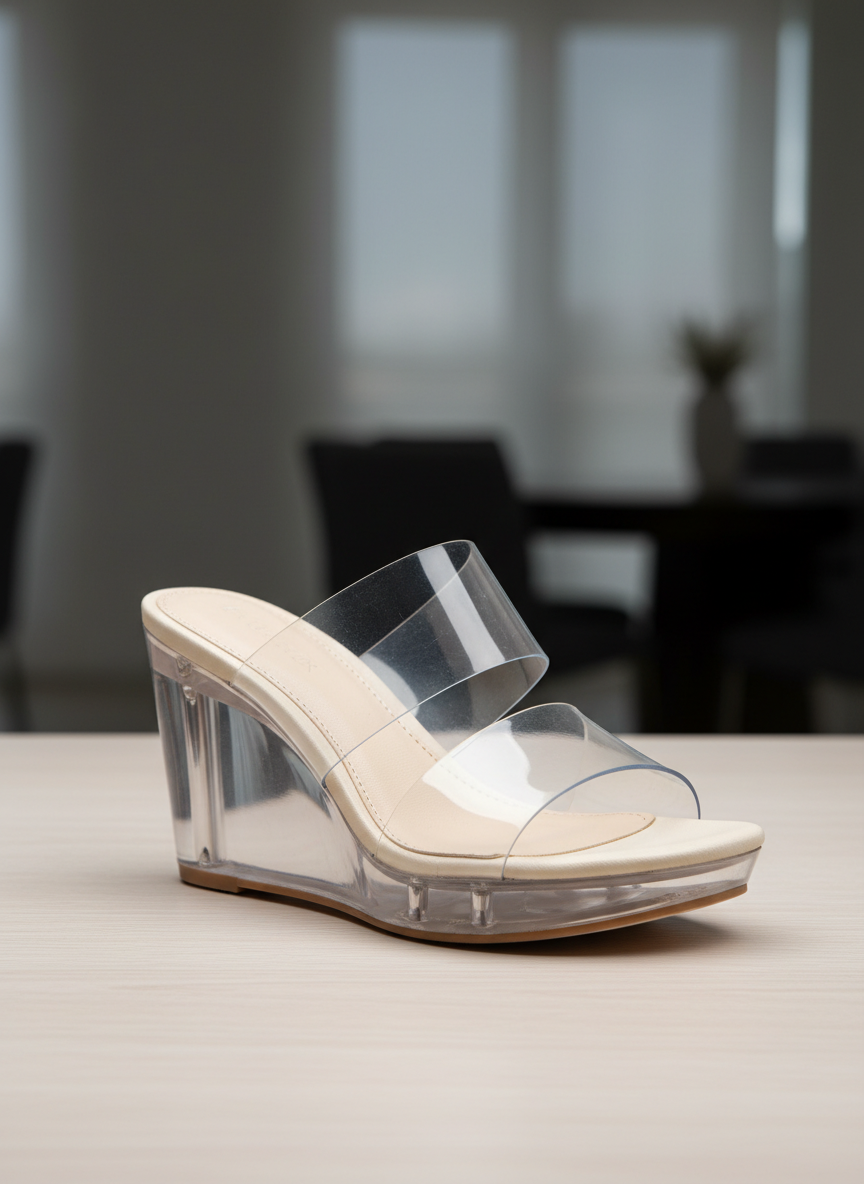Aura Clear Strap Wedge