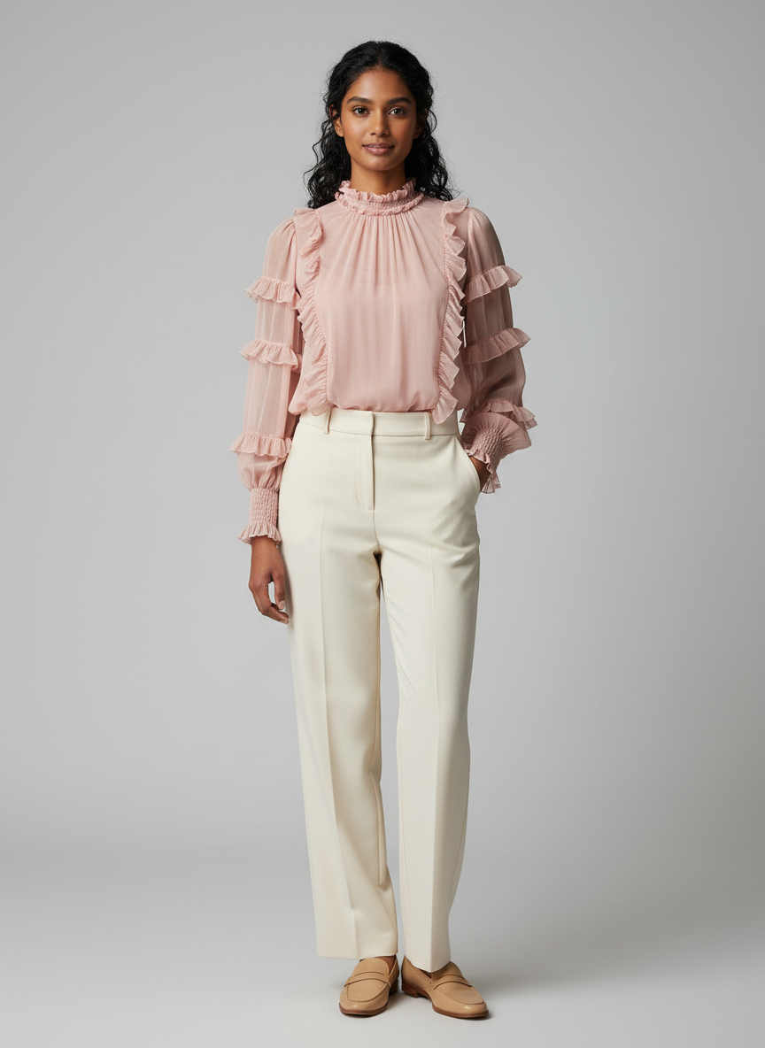 Lumina Ruffled Chiffon Blouse